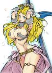  armor bat_wings blonde_hair blue_eyes breasts code_of_princess crown huge_breasts long_hair solange_blanchefleur_de_luxe solo wings yakubeni 