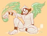  fydbac male nintendo nude one_eye_closed paint plain_background pok&#233;mon pok&eacute;mon smeargle smile solo tongue video_games wings wink 