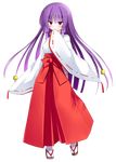  bell blush full_body hair_bell hair_ornament hand_to_own_mouth highres long_hair original purple_hair red_eyes solo suika_(kinokoh) torii transparent_background 