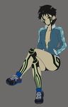  1girl atlus black_hair female genderswap hitoshura shin_megami_tensei shin_megami_tensei_iii:_nocturne shin_megami_tensei_nocturne solo tattoo yellow_eyes 