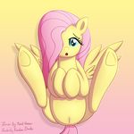  blue_eyes equine female feral fluttershy_(mlp) friendship_is_magic hair horse long_hair looking_at_viewer lying mammal my_little_pony pegasus pink_hair pixelarrow pony presenting pussy randomdouche solo spread_legs spreading wing_boner wings 