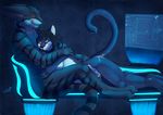  anthro blue_theme canine cuddling cum duo feline female fleki interspecies ipoke male mammal nude pussy straight 