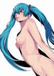  bad_id bad_pixiv_id blue_eyes blue_hair blush breasts hair_ornament hatsune_miku long_hair miyagi_ruka navel nipples nude simple_background small_breasts smile solo twintails very_long_hair vocaloid 