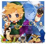  1girl bad_id bad_pixiv_id blonde_hair blue_eyes blue_hair brown_hair cape earrings fi gloves harp hat instrument jedd jewelry kasano_(chinatsu) kikwi link machi_(skyward_sword) mogma parella pointy_ears scrapper sheikah_stone smile the_legend_of_zelda the_legend_of_zelda:_skyward_sword 