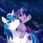  equine female feral friendship_is_magic hair horn horse long_hair male mammal my_little_pony night pony purple_eyes purple_hair shining_armor_(mlp) stars suikuzu suirobo twilight_sparkle_(mlp) unicorn 