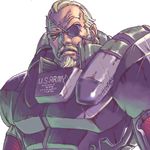  armor beard eyepatch facial_hair honzawa_yuuichirou lowres male_focus manly metal_gear_(series) metal_gear_solid mustache oekaki solidus_snake solo 