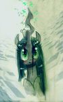  abstract_background blush changeling cute female feral foxinshadow friendship_is_magic green_eyes hair horn long_hair looking_at_viewer my_little_pony queen_chrysalis_(mlp) zero-sum 