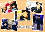  4boys black_hair blonde_hair bowing carrying collage emiya_kiritsugu fate/zero fate_(series) flower hogehoge0710 kayneth_el-melloi_archibald lancer_(fate/zero) laughing multiple_boys photo_(object) princess_carry red_hair sleeping sola-ui_nuada-re_sophia-ri 