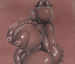 breasts chubby dinosaur female huge_breasts mario_bros nintendo nipples scalie sonicsfan81 video_games yoshi 