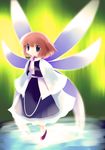  absurdres brown_hair fairy_wings highres looking_at_viewer original short_hair smile solo wings yume_shokunin 