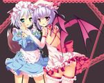  hat izayoi_sakuya maid natsumiya_yuzu panties remilia_scarlet thighhighs touhou underwear wings 