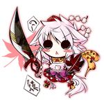  animal_ears blush_stickers check_translation hat holding inubashiri_momiji itotin long_hair o_o partially_translated shield solid_circle_eyes solo sword tail tokin_hat touhou translation_request weapon white_hair wolf_ears wolf_tail 