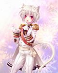  animal_ears bad_id bad_pixiv_id cat_ears fantasy_earth_zero flower gloves male_focus minatosaiga red_eyes solo tail white_hair 