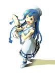  1girl animal blue_eyes blue_hair ikamusume ink shinryaku!_ikamusume squid tentacle_hair 