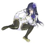  bad_id bad_pixiv_id black_hair black_legwear blush boots breasts eyepatch full_body green_eyes large_breasts long_hair nagisa_(psp2i) nakabayashi_reimei panties phantasy_star phantasy_star_portable_2_infinity sitting solo thigh_boots thighhighs underwear undressing uniform white_background white_panties 