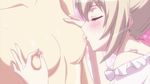  animated animated_gif blonde_hair breast_sucking breasts ekaterina_kurae head_out_of_frame katsuragi_hana nipple_tweak nipples seikon_no_qwaser yuri 