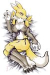  babydoll bed big_breasts blush breasts canine clothed clothing cute daigaijin digimon female fingerless_gloves fox gloves legwear lingerie looking_at_viewer mammal nightgown nipples panties pinup pose renamon skimpy solo stockings translucent underwear 