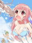  alternate_form battlegaregga bikini blue_eyes blush breasts cleavage fishing harvest_moon ion_(rune_factory) mermaid mice mice_(rune_factory) monster monster_girl persia_(rune_factory) pia_(rune_factory) pink_hair rune_factory rune_factory_3 sexually_suggestive squid swimsuit water wooly 