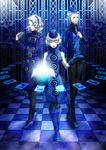  2girls bare_shoulders book card checkered checkered_floor dress elizabeth_(persona) gloves hat margaret_(persona) multiple_girls pantyhose persona persona_3 persona_4 short_hair siblings sleeveless sleeveless_dress teodor white_hair yellow_eyes 