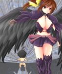  angel_wings breasts chop cleavage cosplay fallen_angel female huge_breasts karate_chop large_breasts mitsuki_sohara sora_no_otoshimono wings 