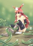  animal_ears artist_request blush breasts bunny_ears bunny_girl bunnyears deep_in_the_forest digestion freedomthai green_eyes highres nipples nude open_mouth red_hair slime tentacle vore 