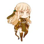  arrow blonde_hair bow_(weapon) chibi elf holding long_hair original pointy_ears ran_system silver_eyes solo weapon 