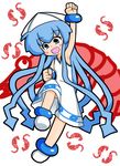  artist_request blue_eyes blue_hair ikamusume lim_(petitbeads) shinryaku!_ikamusume shrimp tentacle_hair 