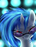  eyewear felis-kuroiicus female friendship_is_magic glasses hair horn looking_at_viewer mammal my_little_pony red_eyes solo two_tone_hair unicorn vinyl_scratch_(mlp) 