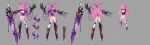  300_heroes absurdres amputee android ass asymmetrical_arms breasts claws cleavage corruption crystal damaged grey_background halo headgear highres large_breasts leotard long_hair long_legs no_feet parts_exposed pink_eyes pink_hair quadruple_amputee simple_background solo tears thighhighs zhuore_zhi_hen 