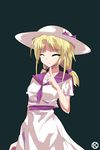  ^_^ alphes_(style) blonde_hair closed_eyes hat kaoru_(gensou_yuugen-an) long_hair low_twintails luize neckerchief parody skirt smile solo style_parody touhou touhou_(pc-98) twintails 
