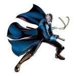  absurdres battoujutsu_stance blue_eyes devil_may_cry devil_may_cry_3 fighting_stance highres jacket male_focus marvel_vs._capcom marvel_vs._capcom_3 mori_toshiaki official_art solo sword transparent_background vergil weapon white_hair yamato_(sword) 
