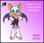  blue_eyes breasts english_text female hair looking_at_viewer mammal rouge_the_bat sega sonic_(series) text white_hair wings zeta_r-02 