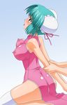  blush breasts canal_vorfeed censored character_request girl_on_top green_hair highres large_breasts lost_universe source_request 