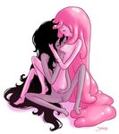  adventure_time ass ass_grab barefoot biting black_hair breast_sucking closed_eyes fangs feet from_side goo_girl grey_skin hand_on_another's_head hug long_hair marceline_abadeer moaning monster_girl multiple_girls nude open_mouth pink_hair pink_skin princess_bonnibel_bubblegum pussy simple_background sitting skinny spread_legs straddling uncensored upright_straddle vampire very_long_hair white_background wince yuri 