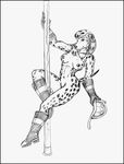  boots breasts canine dalmatian dog female firefighter helmet looking_at_viewer mammal plain_background pole pose smile solo stripper_pole sudonym uniform 