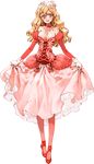  :d blonde_hair blue_eyes blush choker corset curtsey dress fianna_mellowa flower formal full_body gloves hair_flower hair_ornament high_heels long_hair official_art ooyari_ashito open_mouth pantyhose rose shoes shoujo_mahou_gaku_littlewitch_romanesque skirt_hold smile solo standing strappy_heels transparent_background wavy_hair 