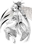  greyscale japanese_clothes kimono monochrome original solo yuu_(yuyukaikan) 