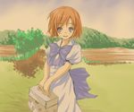  blue_eyes higurashi_no_naku_koro_ni orange_hair ryuuguu_rena satou_takeshi short_hair solo 