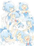  bangs blue_hair bow cirno expressions ohyo touhou 