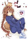  aisaka_taiga anger_vein basketball braid brown_hair flat_chest gym_uniform long_hair mizuki_makoto palmtop_tiger shoes sneakers solo speech_bubble spoken_anger_vein sportswear tiger toradora! twin_braids very_long_hair 