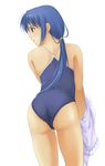  ass bad_id bad_pixiv_id blue_eyes blue_hair copyright_request long_hair one-piece_swimsuit ponytail school_swimsuit solo suda_(yuunagi_enikki) swimsuit 