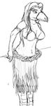  beak bikini breasts clothed clothing feathers female hardyrr hula_skirt mojito skimpy skirt solo swimsuit tight_clothing toucan 