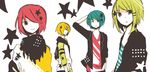  gumiya hatsune_mikuo kagamine_rinto male megurine_luki short_hair stars uni_(kokoromikun) vocaloid white 