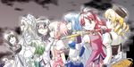  akemi_homura chitose_yuma crossover everyone glasses group_picture group_profile gun hairband kaname_madoka kure_kirika kyubey lineup long_hair magical_girl magical_musket mahou_shoujo_madoka_magica mahou_shoujo_oriko_magica miki_sayaka mikuni_oriko multiple_girls profile red-framed_eyewear sakura_kyouko short_hair short_twintails supon thighhighs tomoe_mami twintails weapon 