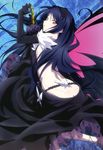  absurdres accel_world ass back black_hair butt_crack elbow_gloves gloves highres kuroyukihime long_hair looking_back nyantype official_art red_eyes scan tabata_hisayuki umbrella 