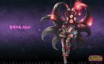  ahri animal_ears cleavage league_of_legends tagme tail thighhighs wallpaper 