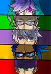  7th_dragon 7th_dragon_(series) 7th_dragon_2020 glasses multiple_boys parody persona_eyes 