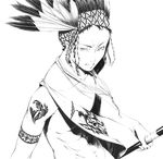  copyright_request greyscale looking_at_viewer male_focus monochrome solo sousou_(sousouworks) upper_body 