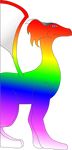  dragon feral profile rainbow rainbow_eyes rainbow_skin side_view solo ultraviolet_moon_ray violet_(artist) wings 