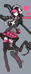  bad_id bad_pixiv_id beret black_hair boots cabbie_hat copyright_request cross el-zheng hat heart pink_eyes ribbon scissors shoes skirt solo tail thighhighs weapon 